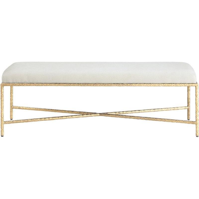 Krem Şönil Kumaş X Ayaklı Modern Bench - 138 cm - 164608