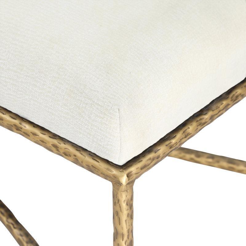 Krem Şönil Kumaş X Ayaklı Modern Bench - 138 cm - 164608