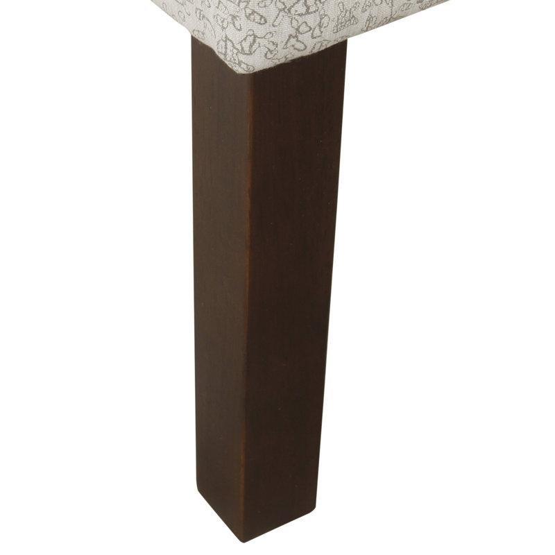 Krem ve Gri Çiçek Desenli Masif Ahşap Kavisli Kollu Tekli Koltuk - 64x71 cm - 204147