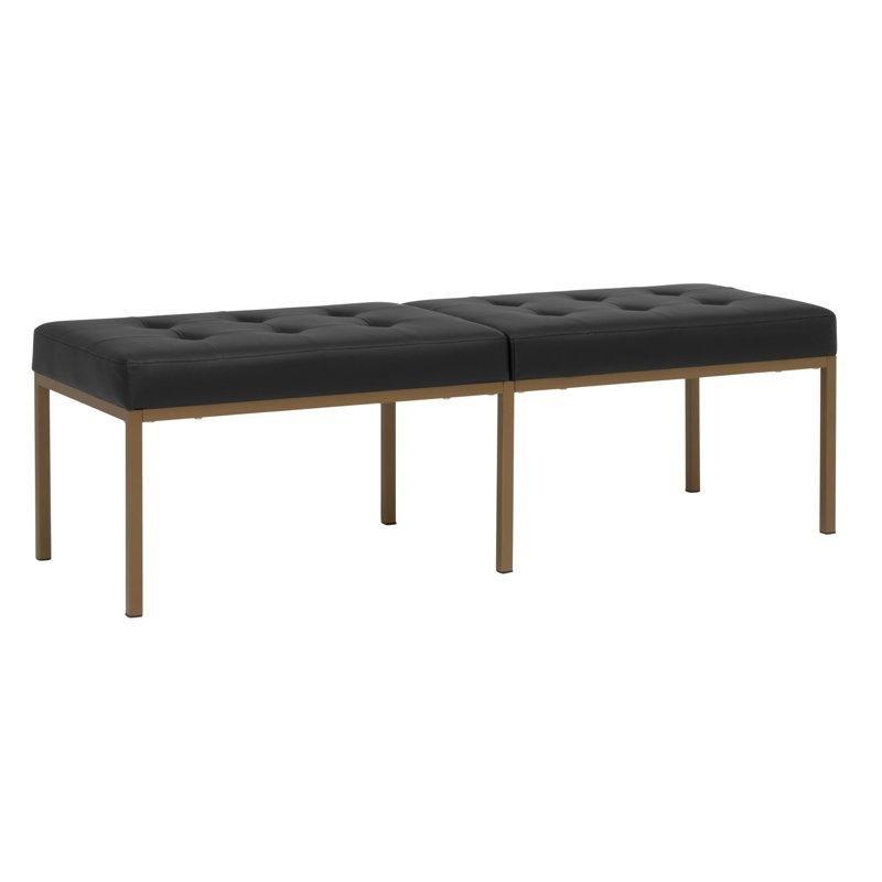Krom Ayaklı Suni Deri Kapitoneli Bench - 153 cm - 164362