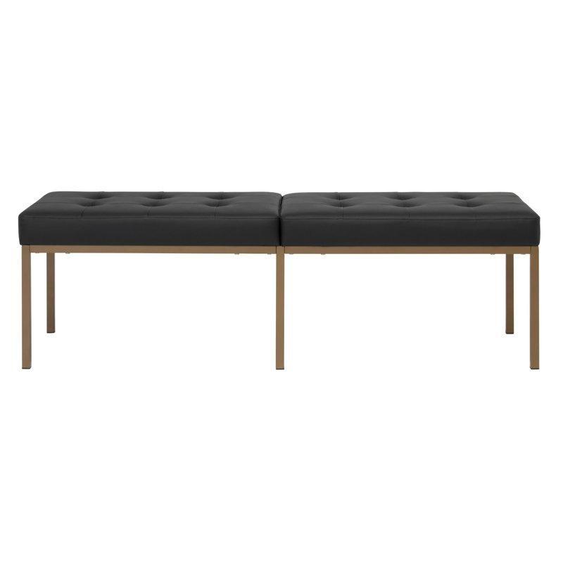 Krom Ayaklı Suni Deri Kapitoneli Bench - 153 cm - 164362