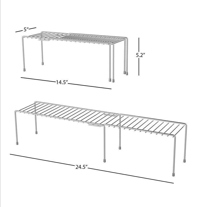 Krom Metal Ayarlanabilir Dolap İçi Raf - 183354