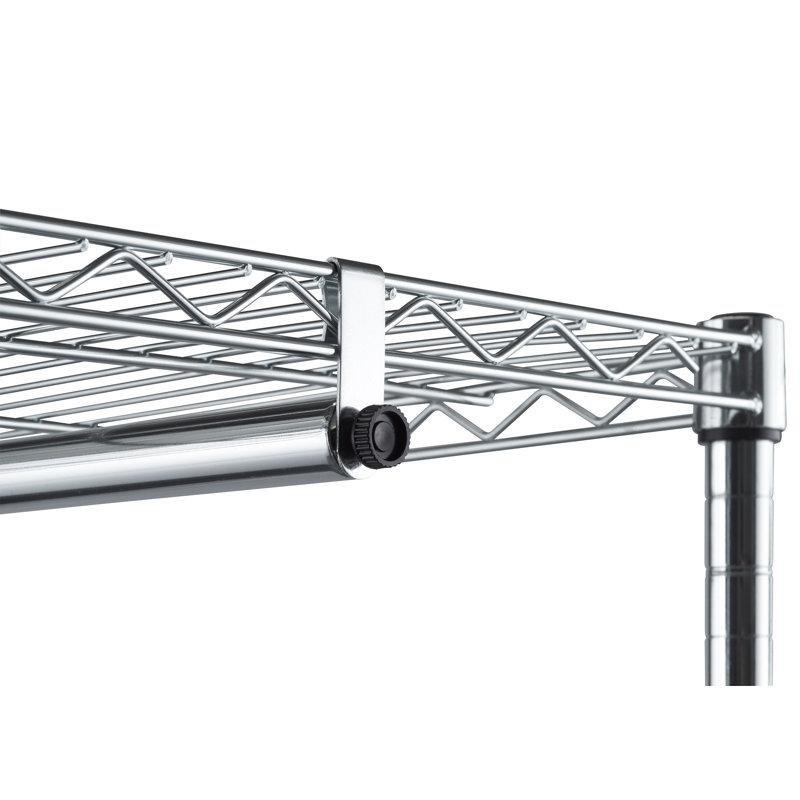 Krom Metal Tekerlekli 3 Raflı Ayarlanabilir Ayaklı Askılık - 122 cm - 165562