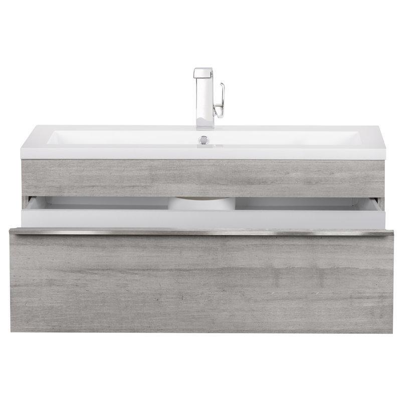 Kültür Mermeri Tezgahlı Soho Ahşap Duvara Monte Yavaş Kapanır Çekmeceli Banyo Lavabo Dolabı - 107 cm - 199357