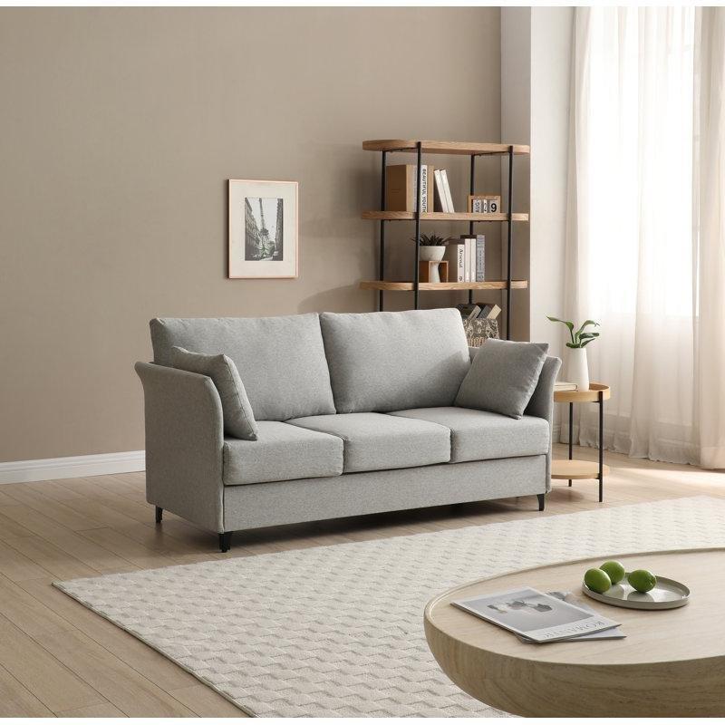 Kumaş Demir İskeletli Yastık Sırtlı İkili Koltuk - 167 cm - 208214