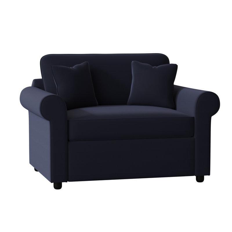 Kumaş Döşemeli Yatak Olan Kıvrımlı Kolçaklı Geniş Tekli Koltuk - 204670