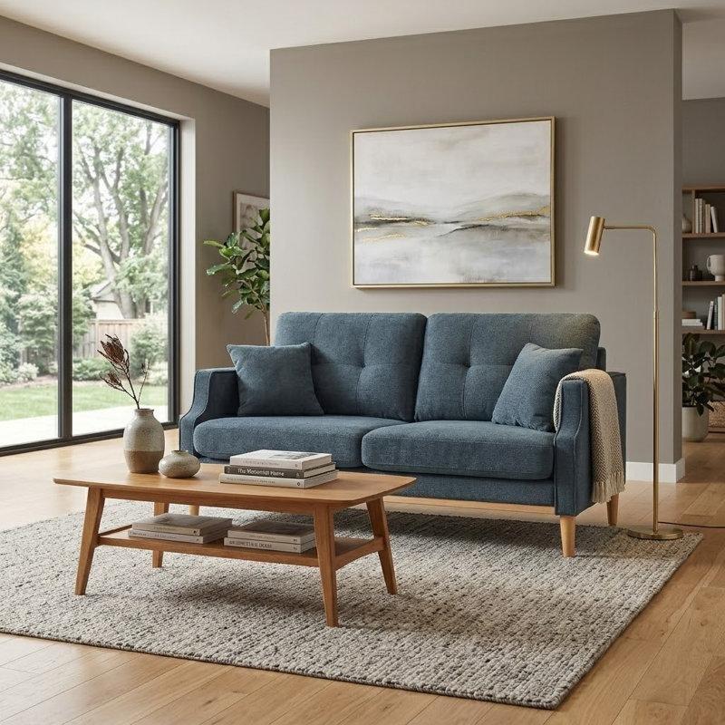 Kumaş USB Girişli İkili Koltuk - 145x89x82 cm - 205542