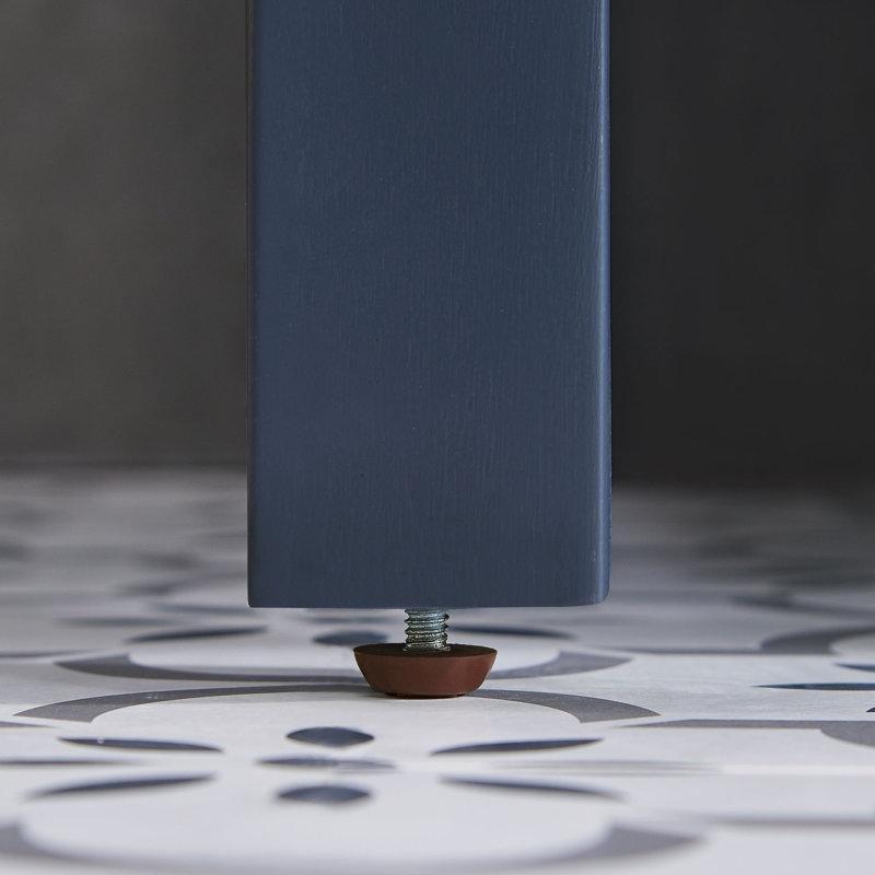 Lacivert Ahşap Aynalı Çift Lavabolu Banyo Lavabo Dolabı - 153 cm - 201256