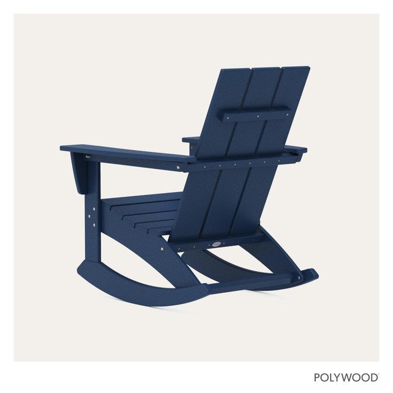 Lacivert Ahşap Modern Adirondack Sallanan Sandalye - 219671