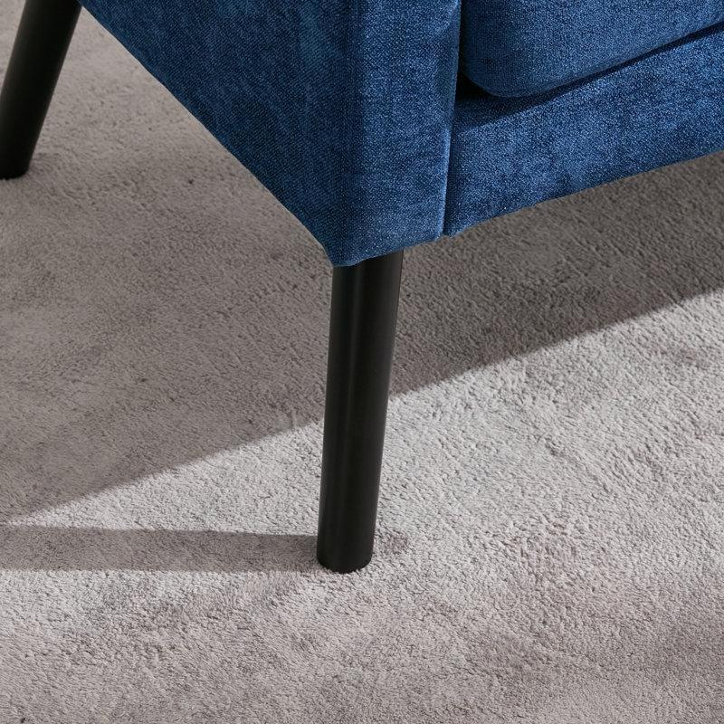 Lacivert Keten Kapitoneli İkili Koltuk - 121x76x89 cm - 207843