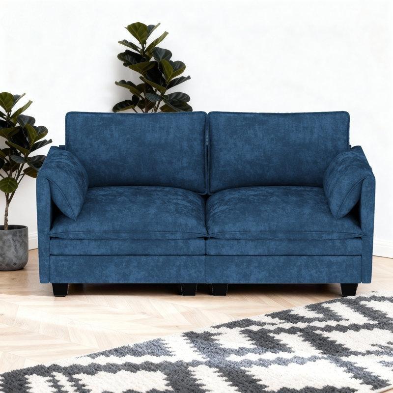 Lacivert Kumaş Yan Cepli İkili Koltuk - 189 cm - 205906