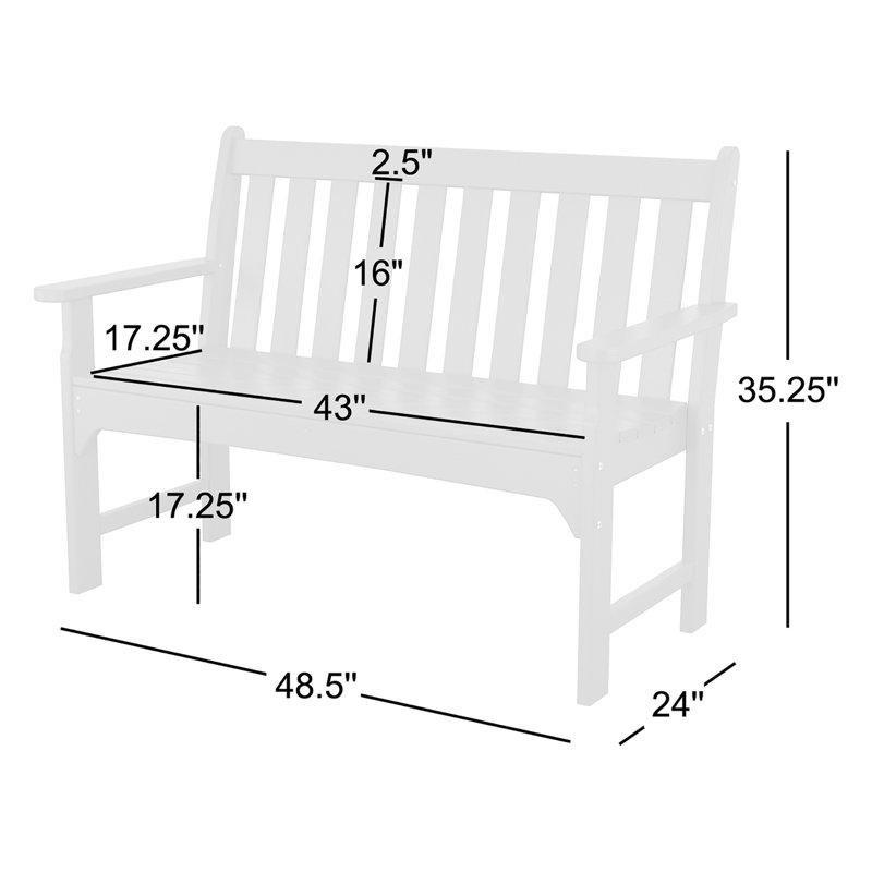 Lacivert Plastik Suya Dayanıklı Bahçe Bankı - 124 cm - 172348