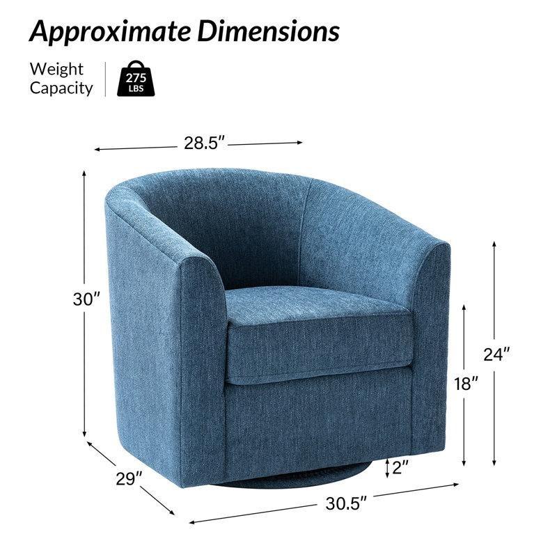 Lacivert Polyester Ahşap Döner 2li Set Tekli Koltuk - 204644