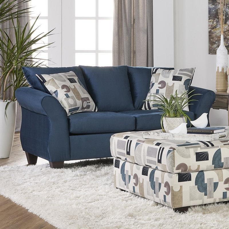 Lacivert Polyester Kıvrımlı Kolçaklı İkili Koltuk - 155 cm - 206786