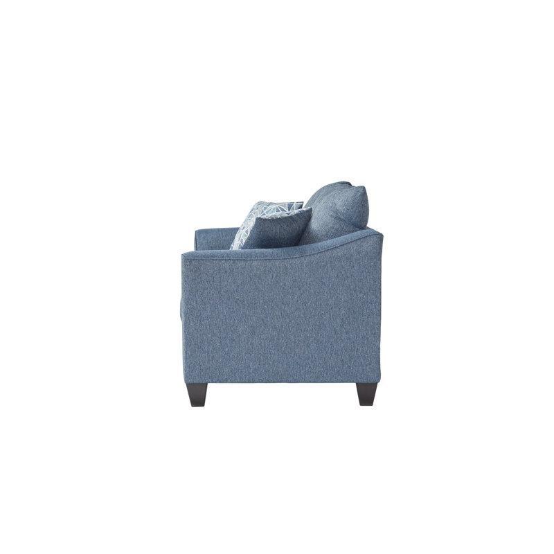 Lacivert Polyester Kumaş Kırlentli İkili Koltuk - 153 cm - 205590