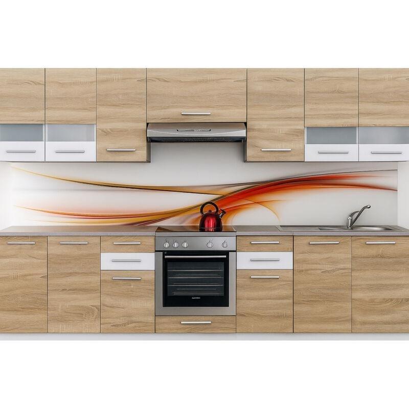 Lake Beyaz ve Ahşap 10 Parça Ankastre Fırın Bölmeli Mutfak Modeli - 300 cm - 186157