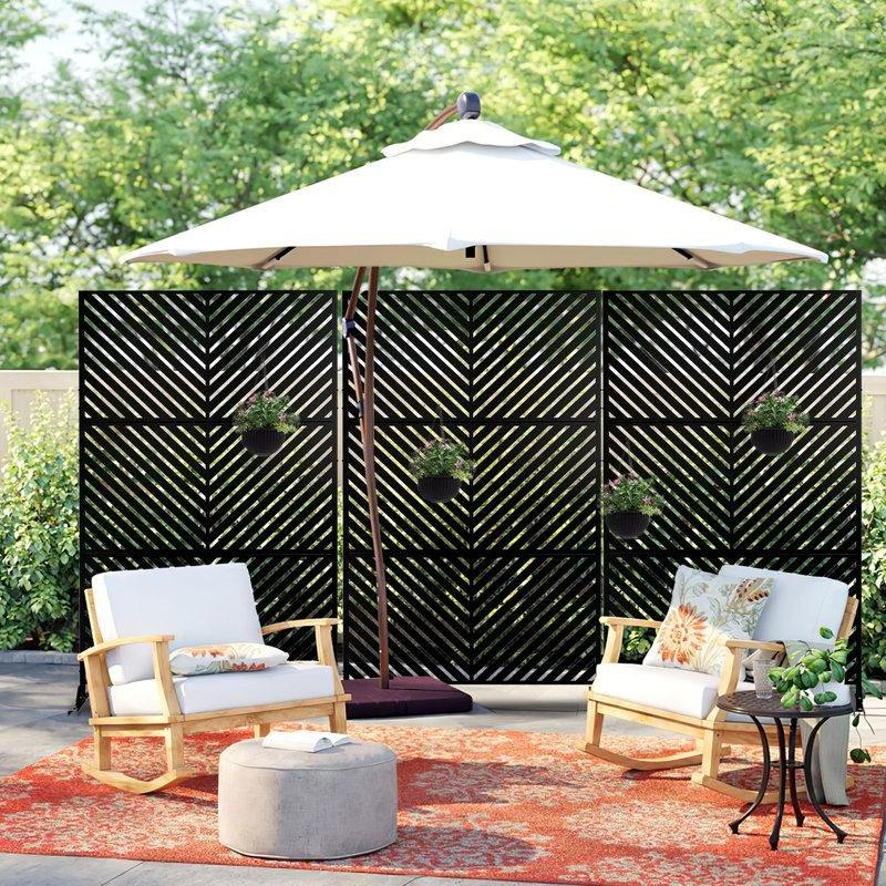 Lazer Kesim Metal Dekoratif Mahremiyet Bahçe Paravanı - 183x120 cm - 172832