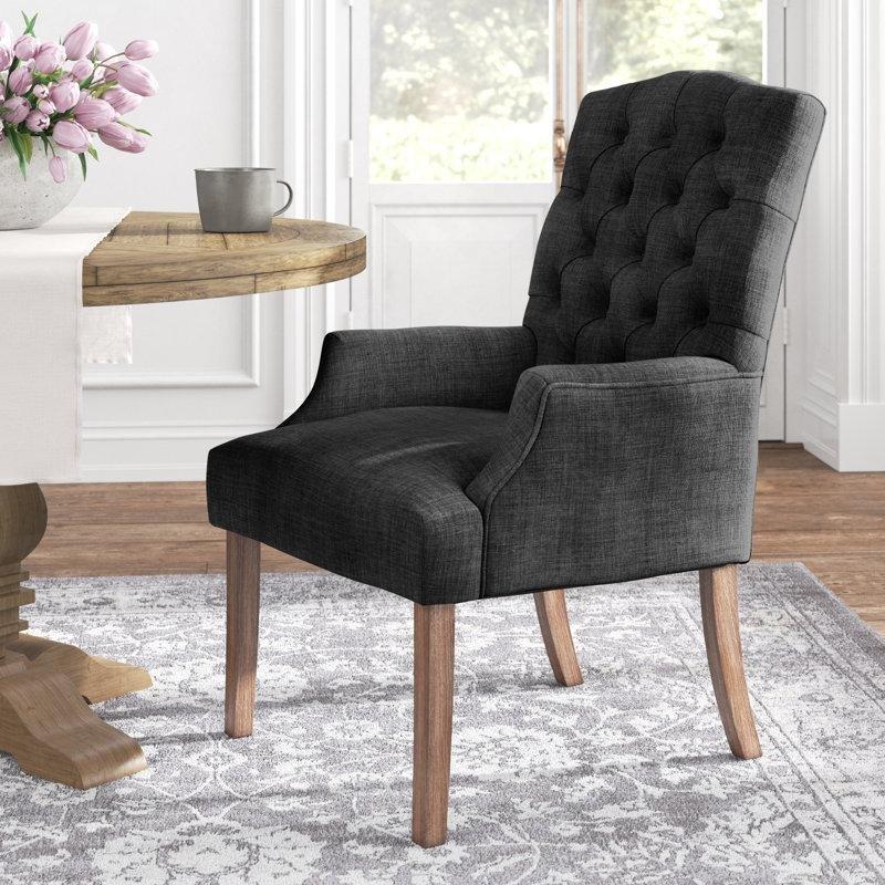 Lila Keten Kapitoneli Ahşap Tekli Koltuk - 204003