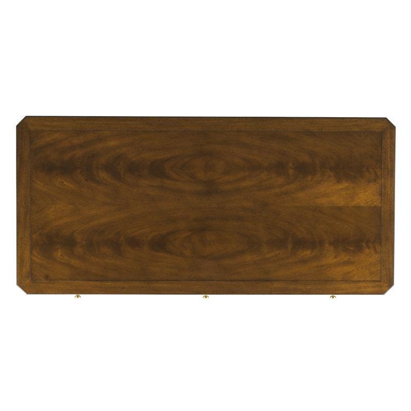 Margate Masif Ahşap ve MDF 3 Çekmeceli Pirinç Kulplu Vintage Çalışma Masası - 153x72 cm - 233996