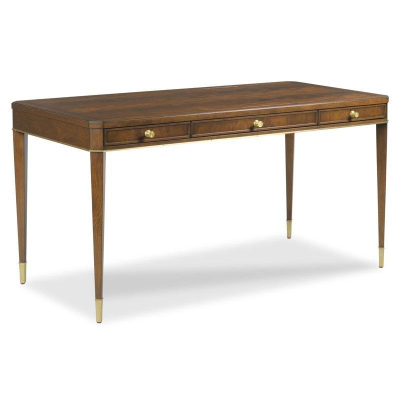 Margate Masif Ahşap ve MDF 3 Çekmeceli Pirinç Kulplu Vintage Çalışma Masası - 153x72 cm - 233996