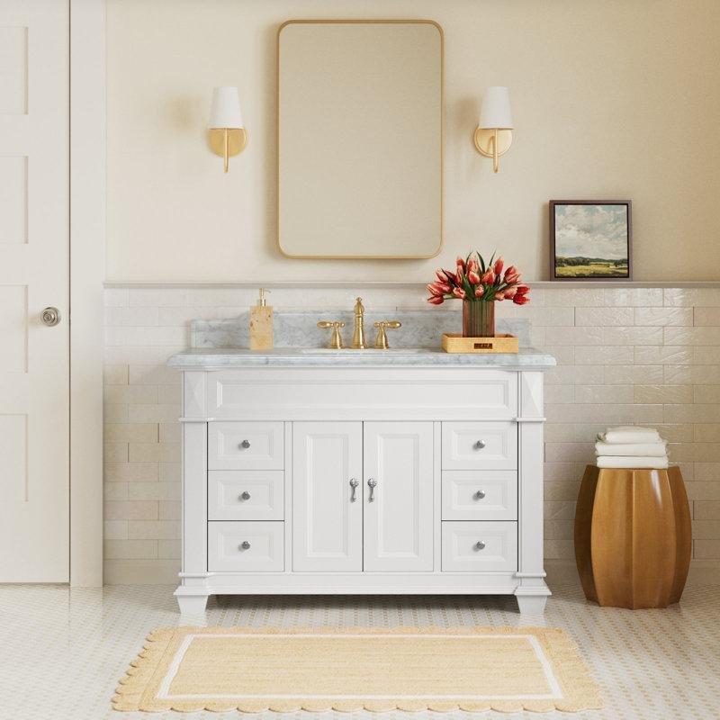 Masif Ahşap Ayaklı 6 Çekmeceli Yavaş Kapanan Banyo Lavabo Dolabı - 122 cm - 201930