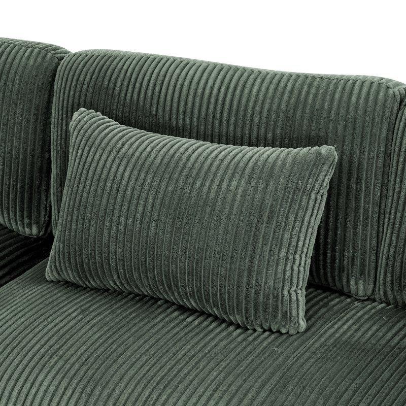 Masif Ahşap Ayaklı Fitilli Kadife L Köşe Koltuk Takımı - 272x174 cm - 193421