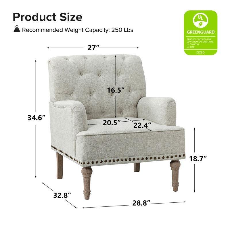 Masif Ahşap Ayaklı Kapitoneli 2li Set Tekli Koltuk - 203753