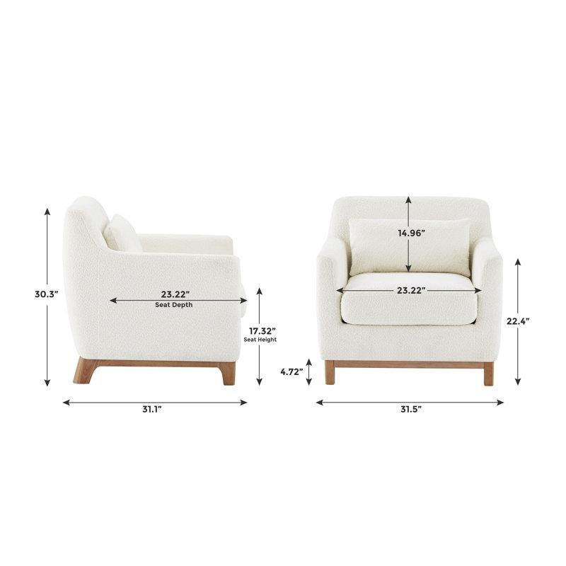 Masif Ahşap Ayaklı Kumaş Döşemeli Kırlentli 2li Set Tekli Koltuk - 203442