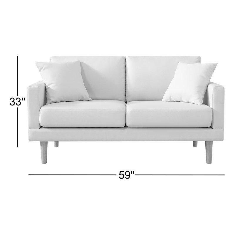 Masif Ahşap Ayaklı Polyester Kumaş Kırlentli İkili Koltuk - 150 cm - 205616