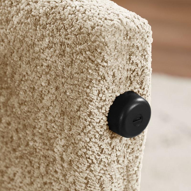 Masif Ahşap Bukle Kumaş Fıçı Tasarım 2li Tekli Koltuk Seti - 204365