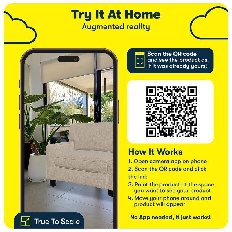 Masif Ahşap Düz Kollu Yastık Sırtlı Polyester Kumaş İkili Koltuk - 155 cm - 195960