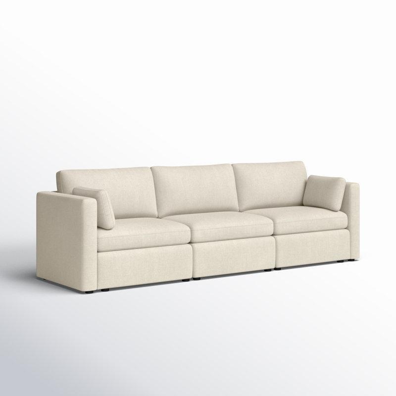 Masif Ahşap İskeletli Polyester Kumaş 3 Parçalı Modüler Koltuk - 288 cm - 196355