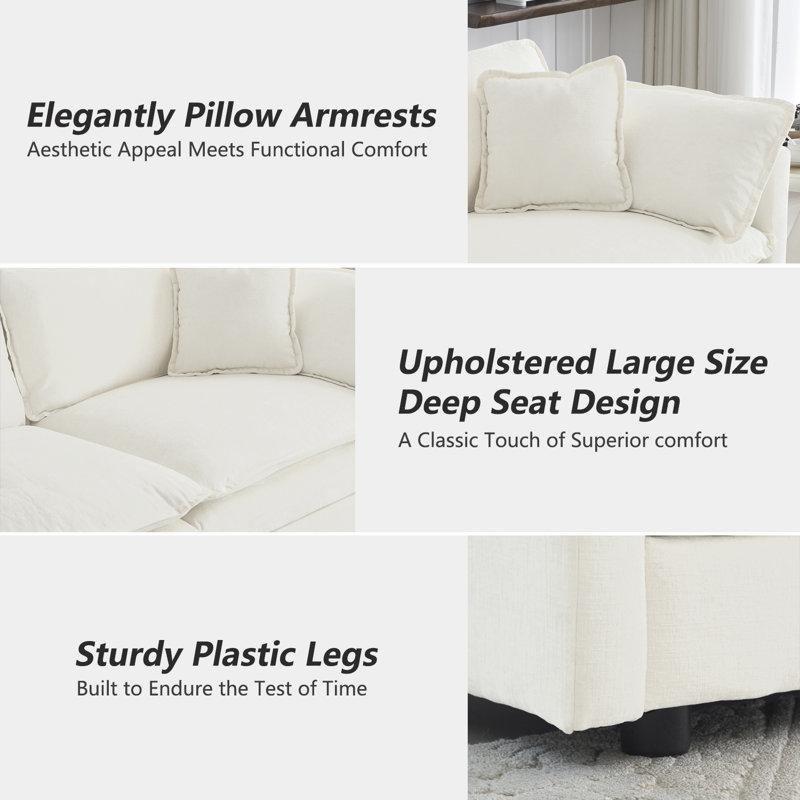 Masif Ahşap İskeletli Şönil Kumaş İkili Koltuk Takımı - 191893