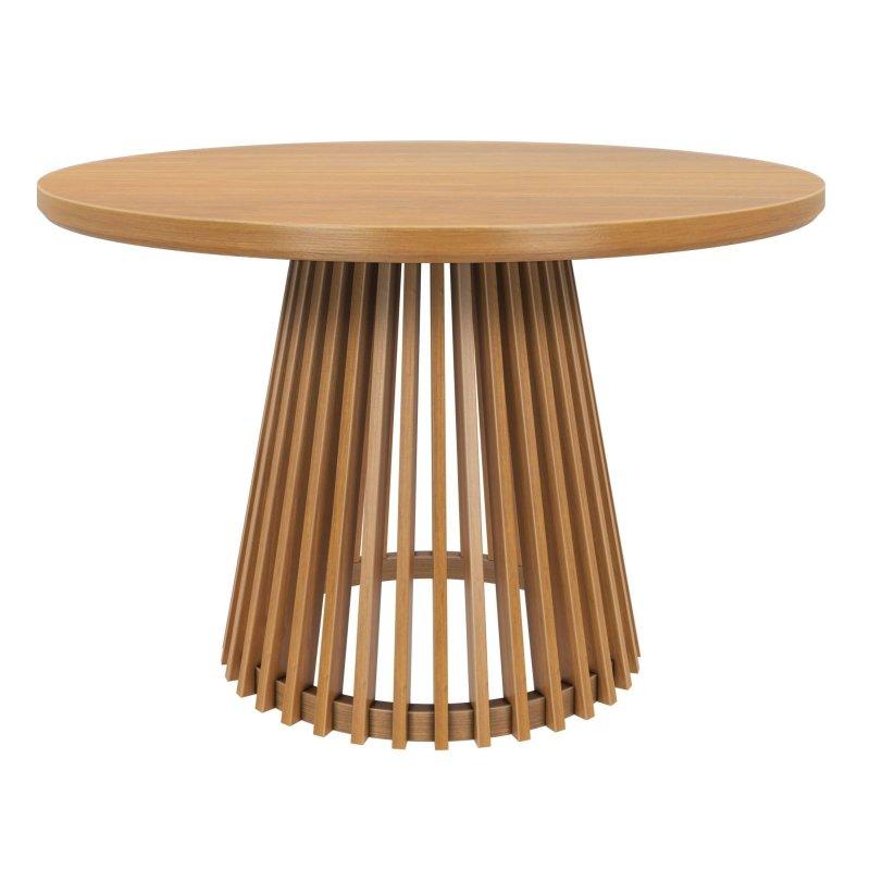 Masif Ahşap Kaide Ayaklı Bohem Yemek Masası - 120 cm - 237598