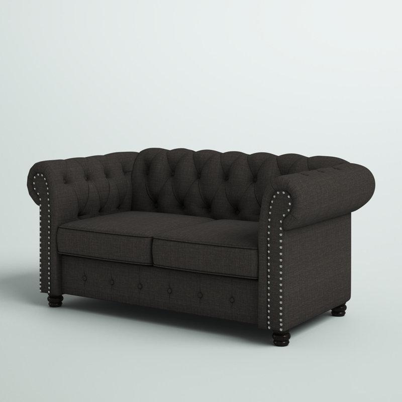 Masif Ahşap Kapitoneli Chester İkili Koltuk - 155 cm - 208366