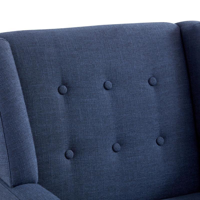 Masif Ahşap Kapitoneli Tekli Koltuk - 74 cm - 203681