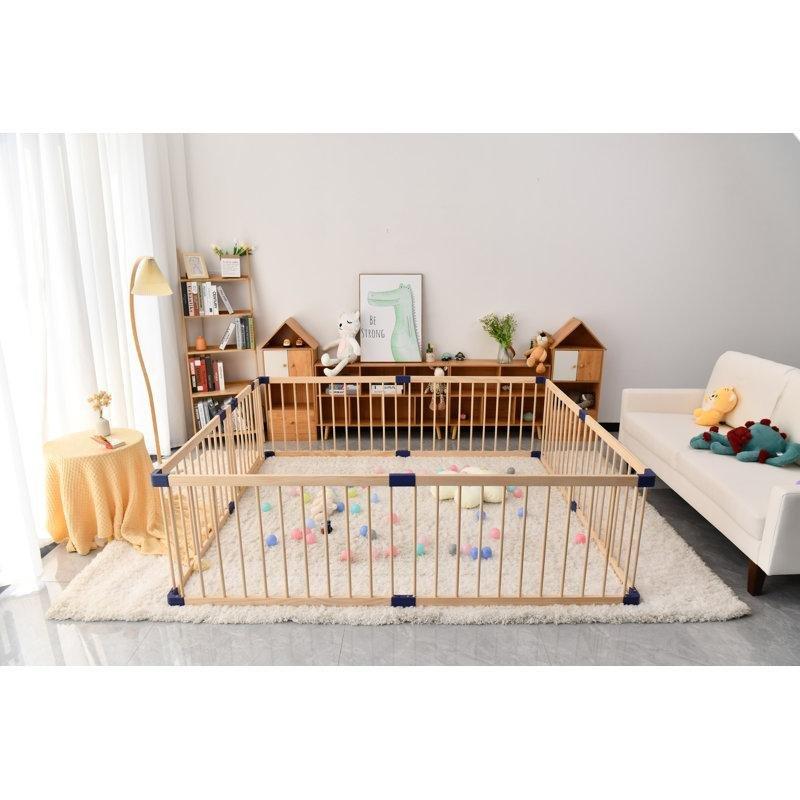 Masif Ahşap Kilitli Kapılı Modüler Bebek Çocuk Oyun Alanı - 181x201x61 cm - 181551