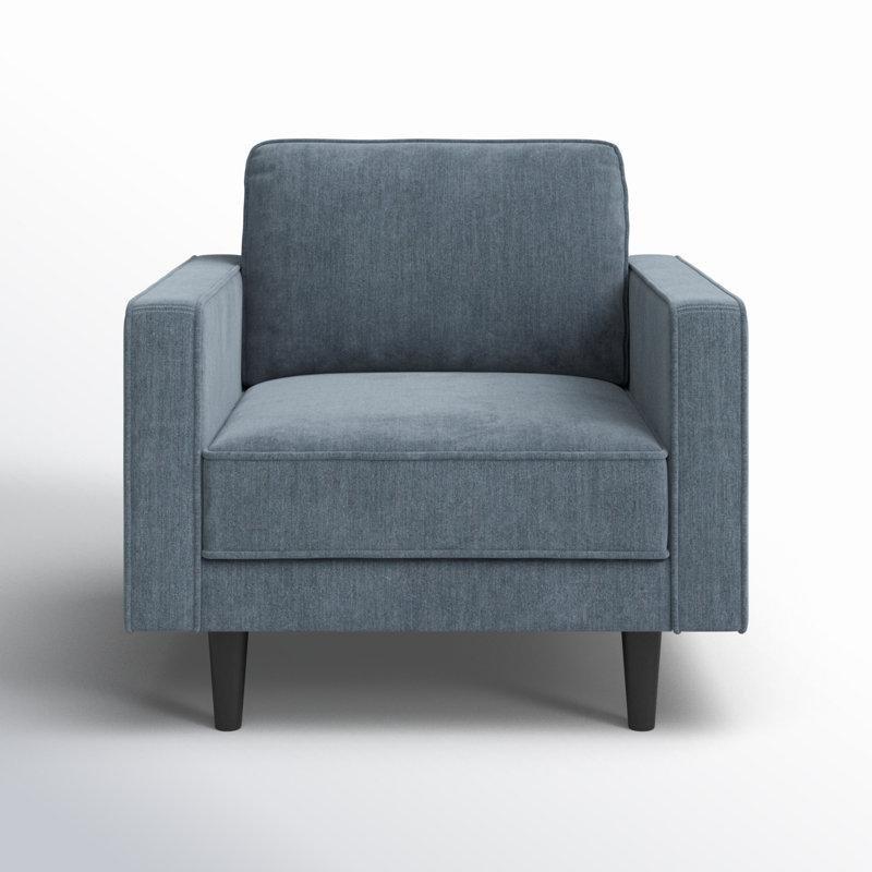 Masif Ahşap Konik Ayaklı Çıkarılabilir Minderli Tekli Koltuk - 87x92 cm - 203160