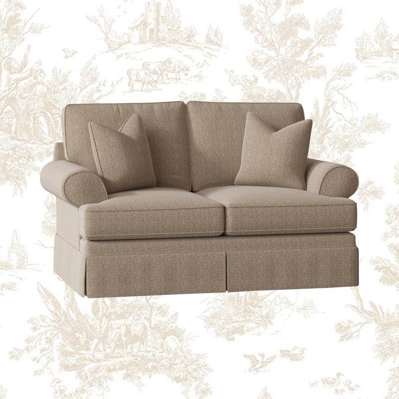 Masif Ahşap Pileli Etekli İkili Koltuk - 173x110x79 cm - 206567