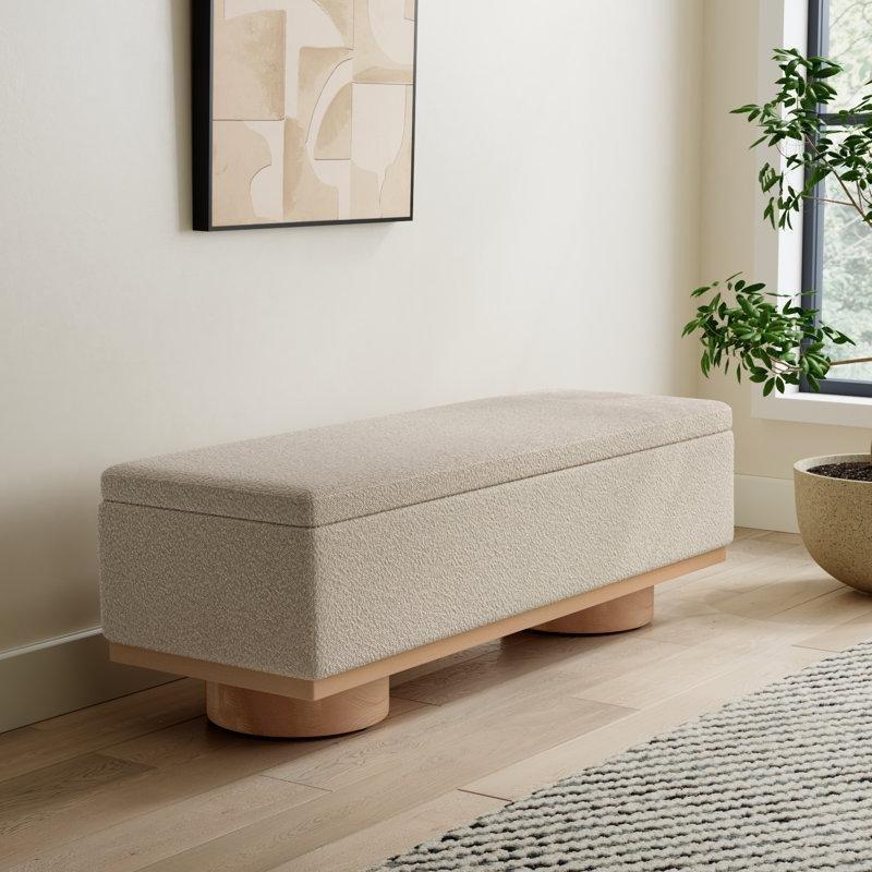 Masif Ahşap Sandıklı Döşemeli Bench - 155 cm - 164680