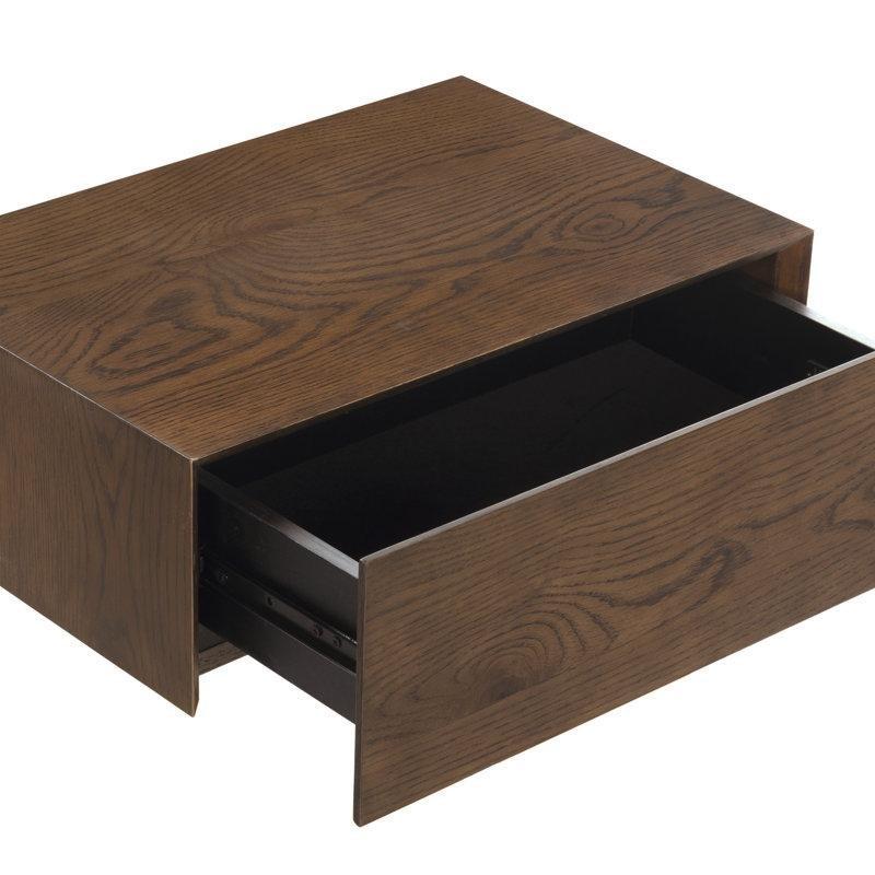 Masif Ahşap ve MDF Tek Çekmeceli Duvara Monte Komodin - 49 cm - 224449