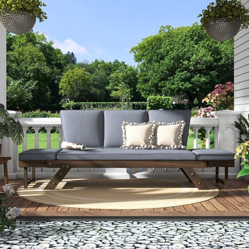 Masif Akasya Ağacı Ayarlanabilir Yanlı Bahçe Palet Koltuk - 130 cm - 177302