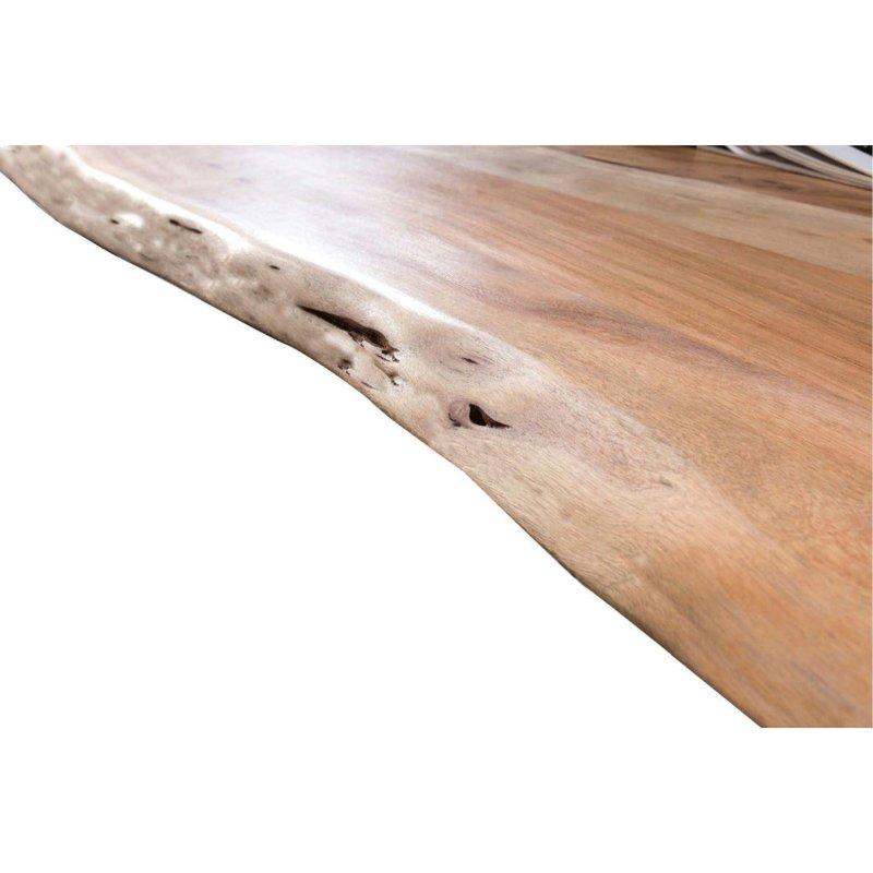Masif Akasya Ağacı Doğal Kenarlı Örümcek Ayaklı Bohem Yemek Masası - 120x80 cm - 236324