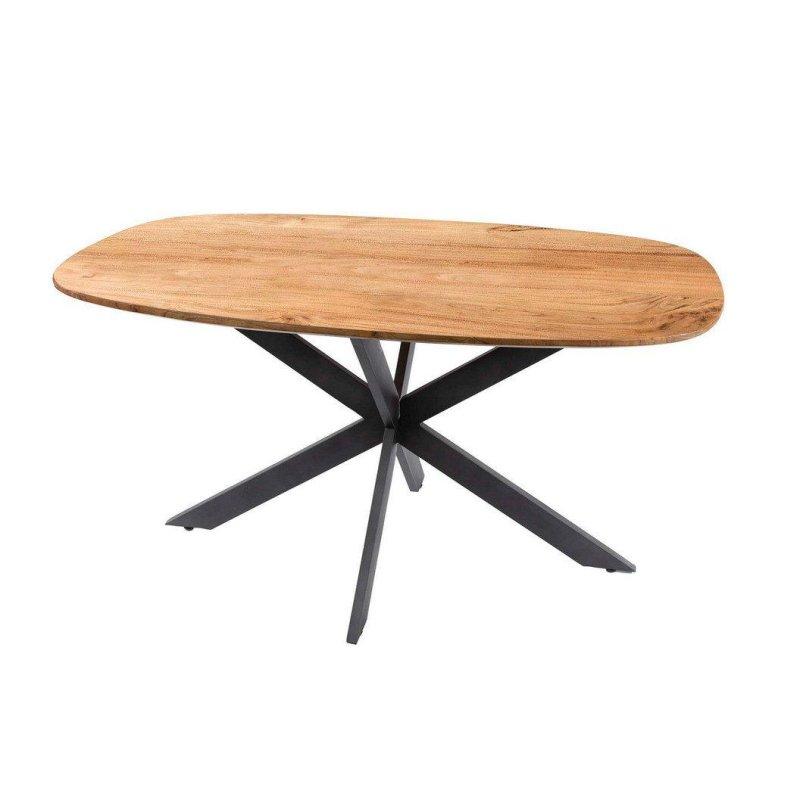 Masif Akasya Ağacı Örümcek Ayaklı Oval Bohem Yemek Masası - 150x90 cm - 236795