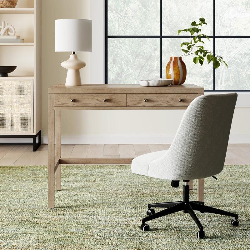 Masif Akasya Ağacı ve MDF 2 Çekmeceli Vintage Çalışma Masası - 102 cm - 234478