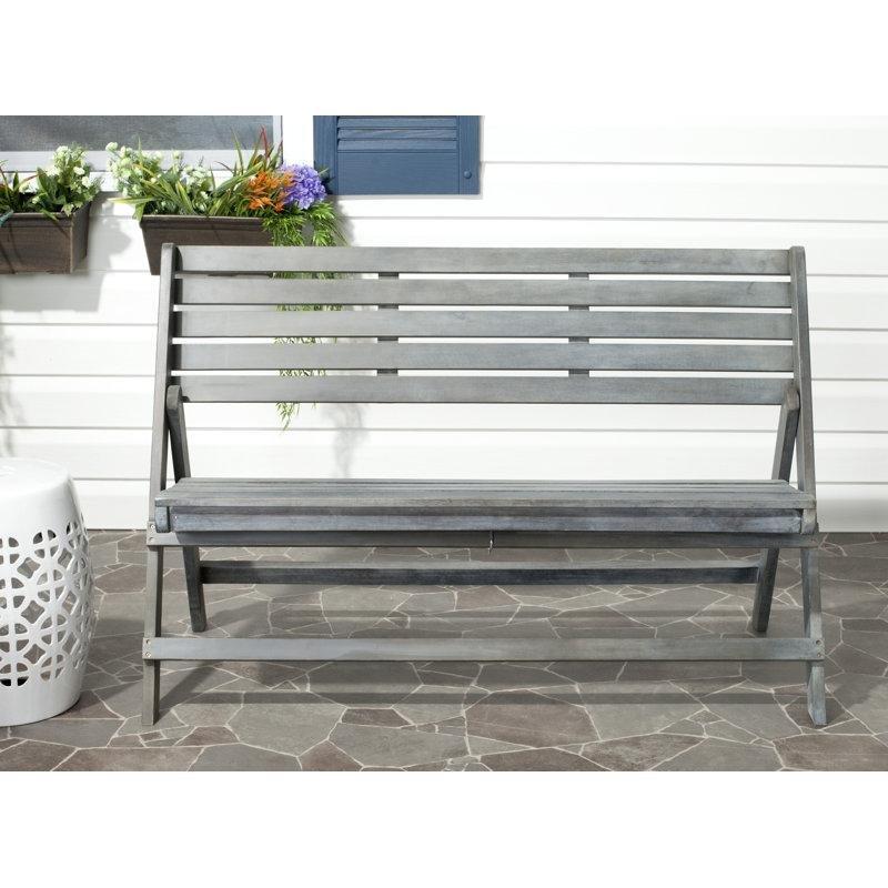 Masif Akasya Ahşap Katlanabilir Latalı Bahçe Bankı - 122 cm - 172203