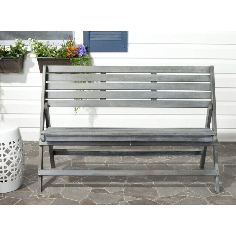 Masif Akasya Ahşap Katlanabilir Latalı Bahçe Bankı - 122 cm - 172203