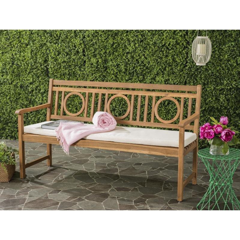 Masif Akasya Ahşap Kolçaklı 3 Kişilik Eskitme Bahçe Bankı - 154 cm - 172380