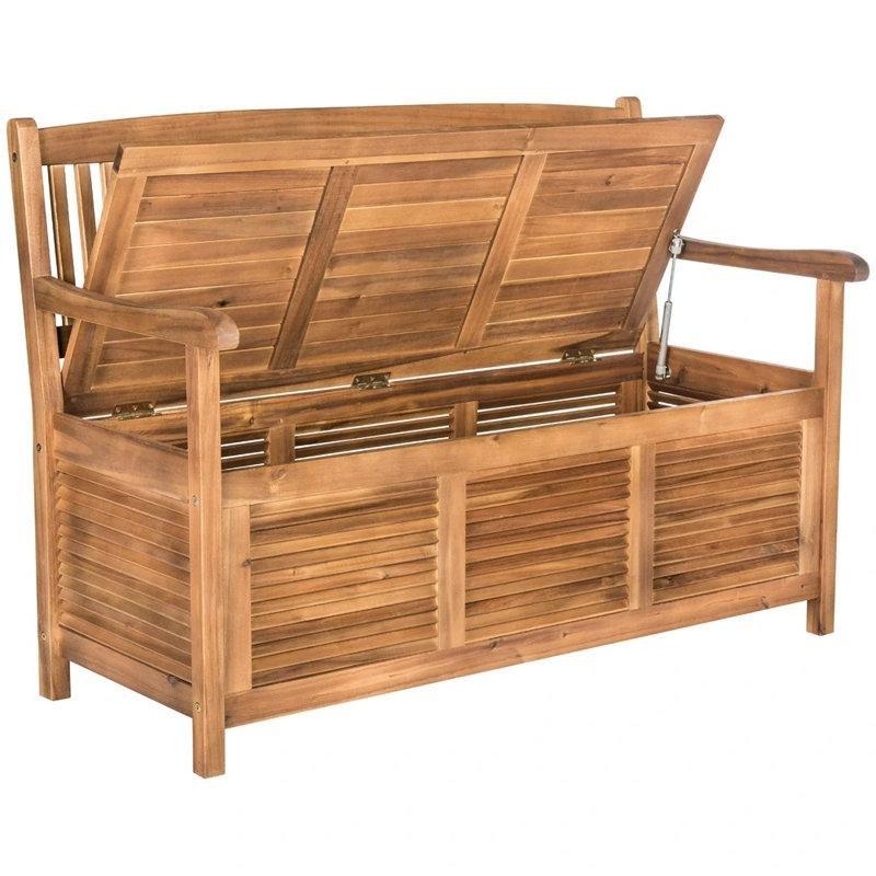 Masif Akasya Sandıklı Bahçe Bankı - 127 cm - 173675