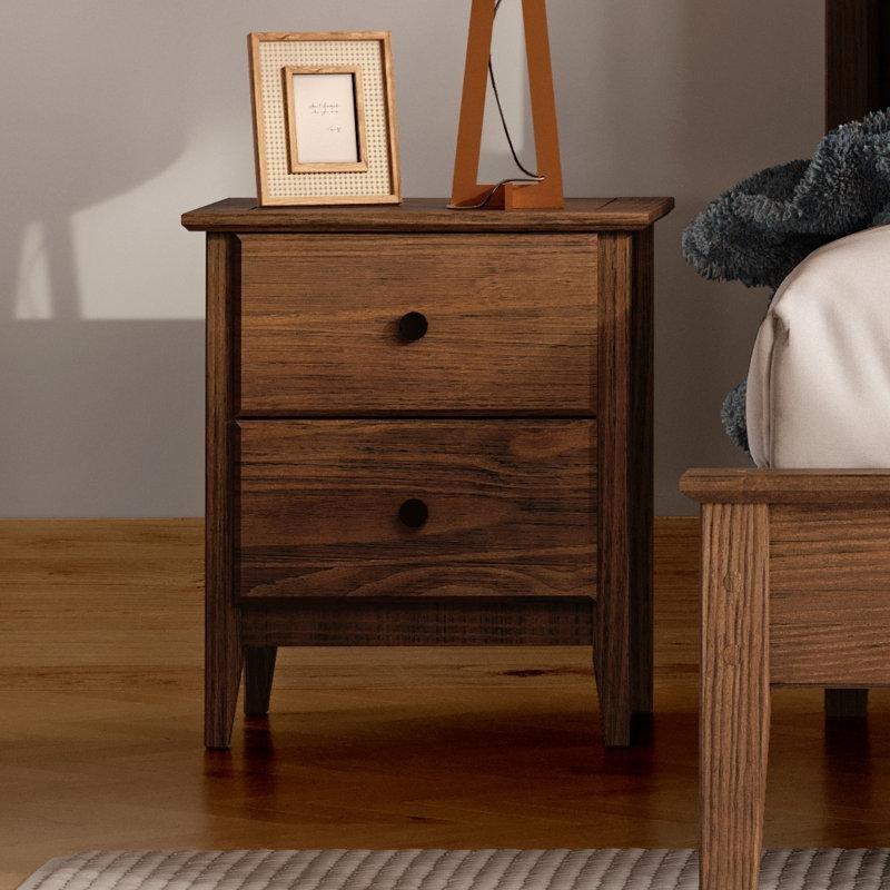 Masif Çam Ağacı İki Çekmeceli Komodin - 51 cm - 222924